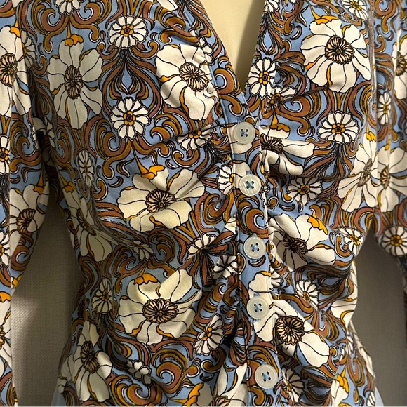 By Maeve Anthropologie Retro look ruched shirt, excellent condition (twice worn) - Picture 3 of 3